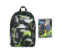 Seven Zaino Scuola FREETHINK, Doppio Scomparto, Nero, 34 L, Scomparto porta pc ablet,+Diario Pocket Scuola Datato 12 Mesi, per Bambini e Ragazzi