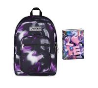 Seven Zaino Scuola FREETHINK, Doppio Scomparto, Nero, 34 L, Scomparto porta pc ablet, Scuola media e superiore,+Diario Pocket Scuola Datato 12 Mesi Copertina per Bambine e Ragazze