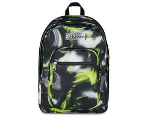 Seven Zaino Scuola FREETHINK, Doppio Scomparto, Nero, 34 L, Scomparto porta pc ablet, Tasche multifunzione, Tasca laterale porta borraccia, Scuola media e superiore, Bambini, Ragazzi