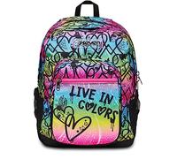 SEVEN, Zaino Scuola Seven, Freethink, Multicolore, con Ring Light, Scomparto Porta Notebook, Tasche Porta Borraccia, Zaino Viaggio, Scuola & Tempo Libero