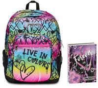Seven Zaino Scuola Freethink, Multicolore,Tasca Porta Pc, Scuola & Tempo Libero + Seven Diario 12 Mesi, Viola, Ragazza