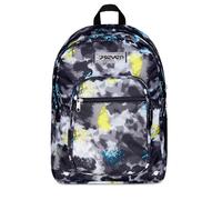 Seven Zaino Scuola Freethink, Nero Giallo, Doppio Scomparto Con Tasca per PC e