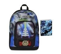 Seven Zaino Scuola Freethink Write Down Blu, Doppio Scomparto, Tasca PC, Tasca Borraccia, 34 L, Scuole Medie e Superiori, Ragazzo + Diario 12 Mesi