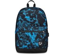 Seven Zaino Scuola Pro Estensibile The Double, Blu Nero, Zaino Mono Scomparto Con Power Bank Incluso, USB Plug, Tasca Porta PC e Tasca Porta Borraccia, Zaino Medie Superiori, Ragazzo