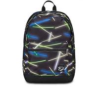 Seven Zaino Scuola Pro XXL The Double, Nero, Zaino Doppio Scomparto Con Auricolari Earphones Wireless Led, Tasca Porta PC o Tablet e Tasca Porta Borraccia, Medie Superiori Ragazzo