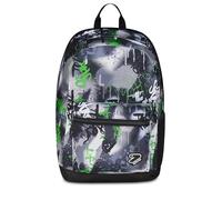 Seven Zaino Scuola Reversibile, Grigio e Verde, Zaino Doppio Scomparto Con Auricolari Wireless, Tasca Porta PC e Tasca Porta Borraccia, Scuola Media e Superiore, Ragazzo