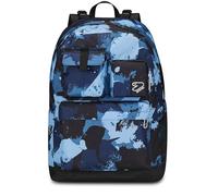 Seven Zaino Scuola Reversibile Pockets The Double, Blu Grigio, Grey Spot, Mono scomparto Multitasche, Con Auricolari Earphones Wireless Led, Tasca Borraccia e Markers, Zaino Medie Superiori, Ragazzo