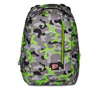 Seven Zaino Scuola Reversibile, Verde, The Double Color Camouflage, 2 in 1, 2 Zaini in 1, Zaino Scuola & Tempo libero, Unisex