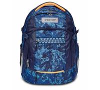 Seven Zaino Scuola UPDOWN TWICE - DEEPLY INDIGO - Zaino Multiscomparto, Maxi Capienza - Ergonomico, Sistema di Regolazione Altezza Spallacci - Tessuto 100% Eco-Material