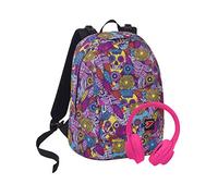Seven Zaino The Double, Skull, Rosa, Cuffie wireless, 2 zaini in 1 Reversibile