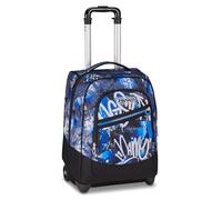 Seven Zaino Trolley, 38 L, Doppio Uso, Doppio Scomparto, Spallacci a Scomparsa, Scuola e Tempo Libero, Mystic Gray, Bambini e Ragazzi, blu/nero