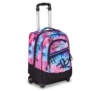 Seven Zaino Trolley, Scuola Elementare, Doppio Uso, Doppio Scomparto, Spallacci a Scomparsa, Bambina, Purple Flare, rosa/nero