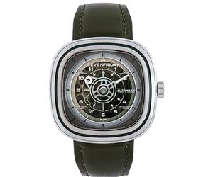 SEVENFRIDAY Gli uomini non si applicano Sem Descrição-SF-T1/06 Orologio al quarzo, Verde, moderno
