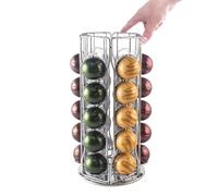 SEVENLINE Porta cialde da caffè, compatibile con cialde Nespresso Vertuo, supporto rotante per 30 cialde Vertuoline, colore argento