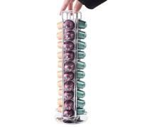 SEVENLINE Supporto per cialde di caffè compatibile con cialde Nespresso originali, organizer per 40 capsule (argento)