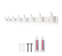 Sevenpers Appendiabiti da Parete Bianco, Attaccapanni da Muro Moderno Design con 8 ganci per ingresso cucina bagno due metodi di installazione