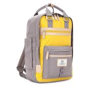 SEVENTEEN LONDON - Zaino Wimbledon moderno, semplice e unisex nello stile di uno zaino scandinavo - perfetto per un laptop fino a 13", Grigio & Giallo, L