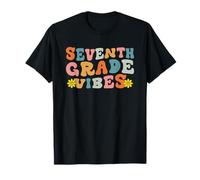 Seventh Grade Vibes Back to School Retro Teacher Student Kid Maglietta
