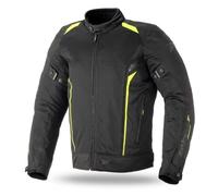 Giacca moto SEVENTY DEGREES SD-JT32 nero-giallo fluo L