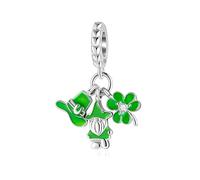 SEVENWELL Charm a forma di fiocco di neve per Pandora Cane Gatto Blu Fiocco di Neve Charm Pendente Argento Sterling Regalo di Natale, Argento sterling, Zirconia cubica