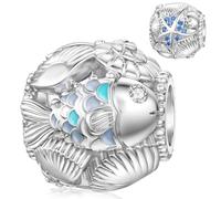 SEVENWELL Charm per Pandora, 0.45 mm, Oro bianco, Zirconia cubica