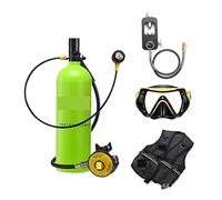 SEVEQIS Bombola Subacquea, 2L Diving Snorkeling Equipment Manometro Residuo(Groen)