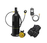 SEVEQIS Bombola Subacquea, 2L Diving Snorkeling Equipment Manometro Residuo(Noir)