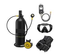 SEVEQIS Bombola Subacquea, 2L Diving Snorkeling Equipment Manometro Residuo(Noir)