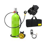 SEVEQIS Bombola Subacquea, 2L Diving Snorkeling Equipment Manometro Residuo(Silverhead in Green Bottle)