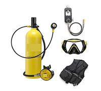 SEVEQIS Bombola Subacquea, 2L Diving Snorkeling Equipment Manometro Residuo(Yellow)
