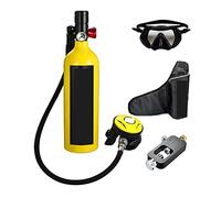 SEVEQIS Bombola Subacquea, Respiratore da Immersione Portatile for Il Tempo Libero All'aperto for Adulti Dotato di Bombola di Ossigeno da 1 Litro(Yellow Set B)