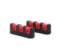 SEVEQIS Supporto for 3 canne da Pesca, Nero, portacanne da Pesca in plastica ABS da Parete, Semplice portacanne da Pesca per Barca Yacht Camper(Black+Red)