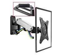 SEVEQIS Supporto Monitor, F120 17-27 "Molla a gas Full Motion TV Staffa for montaggio a parete Supporto for monitor LCD Staffa for braccio in alluminio Argento 360 Ruota(SILVER WITH STB1)