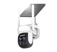 SEVEQIS Telecamera di sicurezza, 6MP 10X Zoom PTZ ottico Dual Lens Telecamera solare a basso consumo Audio esterno Visione notturna a colori Batteria incorporata Sicurezza PIR 4K(Solar Cam 32GB Card)