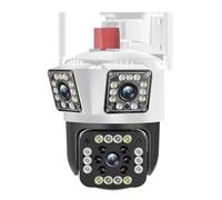 SEVEQIS Telecamera di sicurezza, IP Camera 12MP 6K Three Lens 8X Zoom Surveillance AI Tracking Security Protection Outdoor CCTV Cam(6K 12MP Add 128G)