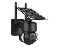 SEVEQIS Telecamera di sicurezza, Telecamera esterna 4G / Batteria 7500mAh ad energia solare con pannelli solari 3MP Visione notturna a colori CCTV wireless da giardino(Black Wifi ADD 32GB)
