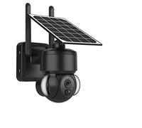 SEVEQIS Telecamera di sicurezza, Telecamera esterna 4G / Batteria 7500mAh ad energia solare con pannelli solari 3MP Visione notturna a colori CCTV wireless da giardino(Black 4G ADD 128GB)