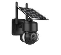 SEVEQIS Telecamera di sicurezza, Telecamera esterna 4G / Batteria 7500mAh ad energia solare con pannelli solari 3MP Visione notturna a colori CCTV wireless da giardino(Black Wifi Camera)
