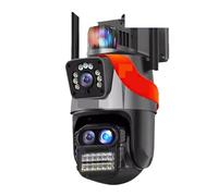SEVEQIS Telecamera di sicurezza, Telecamera PTZ 9MP 5K Zoom ibrido 8X IP 8MP esterna a tre obiettivi Doppio schermo di sicurezza Monitoraggio automatico(9MP Camera Add 128GB)