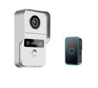 SEVEQIS Videocitofono, Tuya App 2.4G Wireless 1080P HD Video Campanello Citofono Villa Modulo di sblocco serratura a distanza Connessione POE 12V(KW02 and Chime)