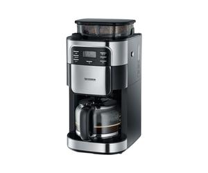 SEVERIN 4810 Caffettiera a filtro con macinacaffè integrato - Nero e acciaio inox - 1000W - 1,4 L - Nouvo