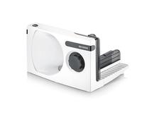 SEVERIN Affettatrice pieghevole, 100W, Motore DC, Spessore 0-15 mm, Lama RSG Solingen Removibile, Interruttore Sicurezza, Salvaspazio, 10,1 x 20,2 x 33,1 cm, Bianco/Nero - AS 3912