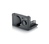 Severin Affettatrice Universale per Pane, Salumi e Formaggi, Spessore di Taglio Regolabile 0-15 mm, Lama in Acciaio Inox RSG Solingen, Design Ripiegabile Salvaspazio, Nero, AS 9595