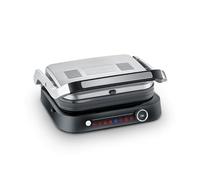 SEVERIN Bistecchiera e Piastra da Contatto per Sandwich Bistecche e Panini, Grill con Rivestimento Antiaderente per Grigliate Senza Grassi, 7 Programmi Automatici, 1800 W, Nero/Argento - KG 2395
