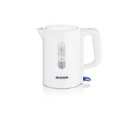 Severin Bollitore da Viaggio, 0,5L, Mini, per Campeggio, 115/230 V | 1100W, Ideale per Viaggi, con Indicatore Livello Acqua, Set 2 Tazze e cucchiaini inclusi, Filtro Anticalcare, Bianco, 3462