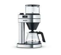 Severin - Macchina da caffè Caprice per 8 tazze, caffettiera con filtro/caffettiera americana con brocca in vetro, con display a LED con timer, acciaio inossidabile spazzolato/nero opaco, KA 5762
