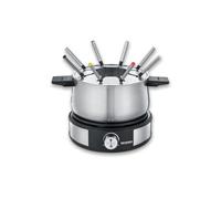 SEVERIN Combinazione Fonduta-Crêpes, Set Per Fonduta Lavabile In Lavastoviglie Con 8 Forchette, Combinazione Fonduta-Crêpes In Acciaio Inox, Nero, FO 2471