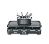 SEVERIN Combinazione fonduta/raclette per 8 persone, griglia 2 in 1, rivestiment