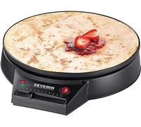 SEVERIN Crepiera Elettrica, 30 cm, 1000W, Piastra Antiaderente, Temperatura Regolabile, Spatola e Giracrepes in Legno Inclusi, Spia Luminosa, 30,5 x 34,5 x 8,0 cm, Nero - CM 2198