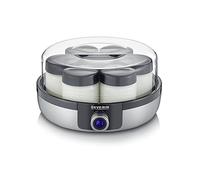SEVERIN JG 3521 Yogurtiera con display digitale LED e 5 programmi automatici, Yogurtiera Elettrica con 7 vasetti da 150 ml, BPA Free, Macchina yogurt vegano e senza lattosio
